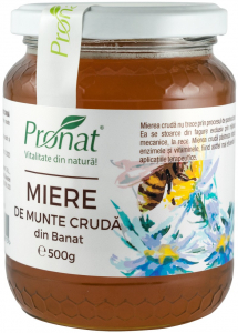 Diverse tipuri de miere si derivate - Miere de munte cruda 500g Pronat