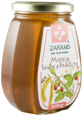 Diverse tipuri de miere si derivate - Miere de salcie si fragute 500g Zarand