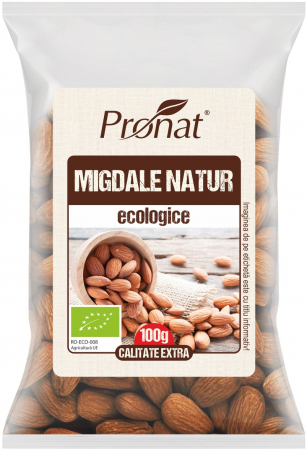 Seminte, fructe uscate, samburi - Migdale bio natur samburi, 100g, 12-14mm Pronat