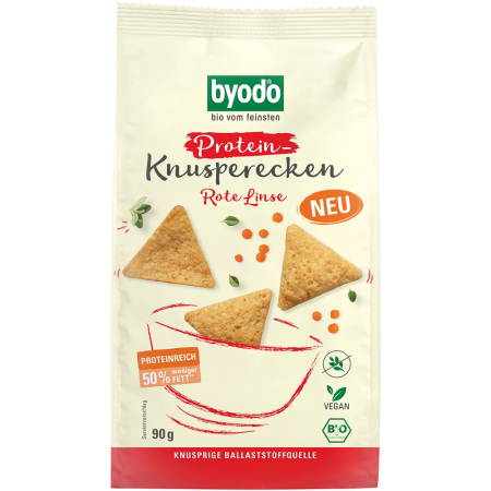 Snacksuri - Mini Crackers bio proteici cu linte rosie, fara gluten