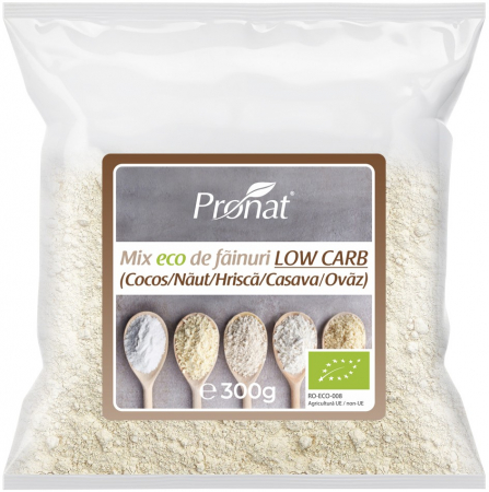 Orez, Faina si Premixuri - Mix bio de fainuri Low Carb, 300g Pronat