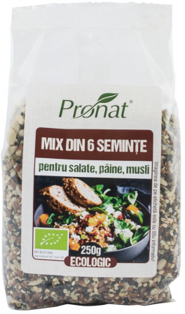 Tendinte - Mix bio din 6 seminte pentru salate, paine, musli 250g Pronat