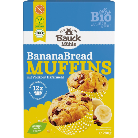 Alimente - Mix bio pentru muffins Banana Bred, fara gluten