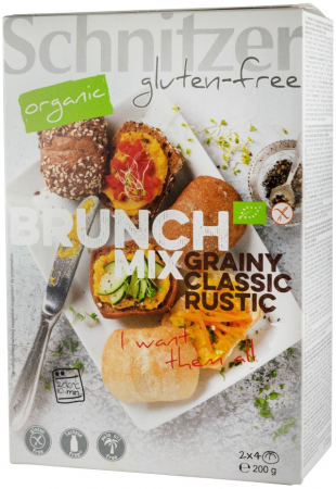 Orez, Faina si Premixuri - Mix de chifle bio fara gluten pentru mic dejun, 2x4 buc 200g Schnitzer Gluten Free