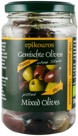 Tendinte - Mix de masline bio, crude, fara samburi, 170g Epikouros