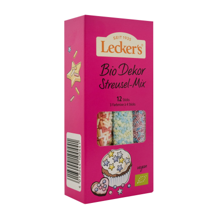 Ingrediente si produse patiserie - Mix decoratiuni bio pentru prajituri, 120g Leckers
