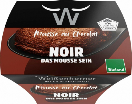 Ciocolata - Mousse bio de ciocolata neagra, 80g Weisenhorner Milch Manufaktur