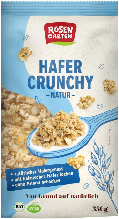 Cereale, fulgi din cereale, mic dejun - Musli bio crunchy din ovaz, natur, 350g Rosen Garten