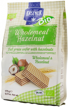 Biscuiti si napolitane - Napolitane bio cu faina integrala si alune, 175g Kastner