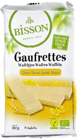 Biscuiti si napolitane - Napolitane bio cu lamaie, 190g Bisson