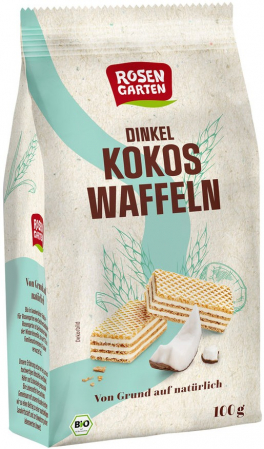 Biscuiti si napolitane - Napolitane bio din grau spelta cu crema de cocos, 100g Rosen Garten