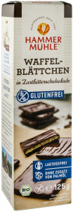 Biscuiti si napolitane - Napolitane bio, fara gluten, invelite in ciocolata neagra, 125g Hammer Muhle