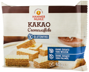 Biscuiti si napolitane - Napolitane cu crema de cacao, 65g Hammer Muhle