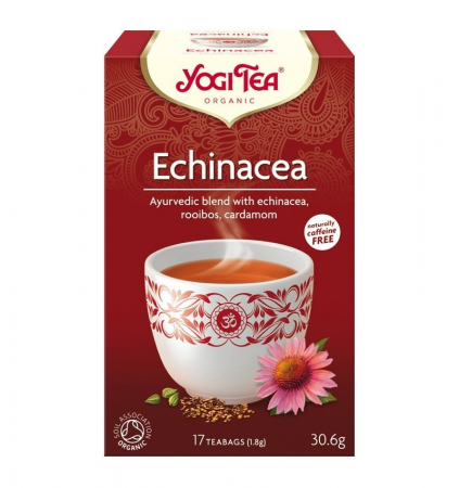 Oferta 1 x Ceai bio Sprijin Imunitar, 17 pliculete x 1.8g (30.6g) + 1x ceai bio echinacea, 17 pliculete 30.6g Yogi Tea [1]