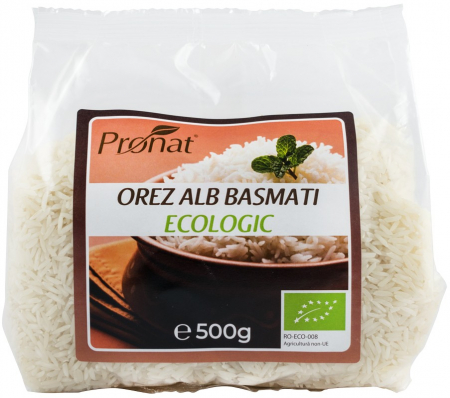 Leguminoase si seminte - Orez alb basmati bio, 500g Pronat