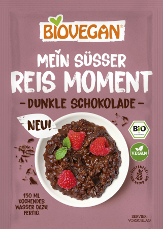 Orez, Faina si Premixuri - Orez bio cu ciocolata neagra, vegan, 60g Biovegan
