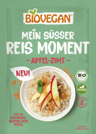 Orez, Faina si Premixuri - Orez bio cu mere si scortisoara, vegan, 58g Biovegan