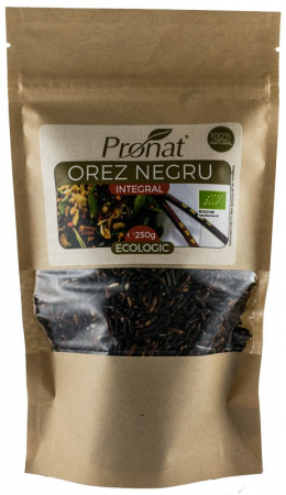 Leguminoase si seminte - Orez negru integral bio, 250g Pronat