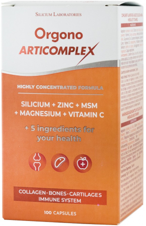 Silicium Espana Laboratorios - Orgono Articomplex Supliment cu siliciu, zinc, msm, magneziu si vitamina C, 100 capsule / 96.75g Silicium