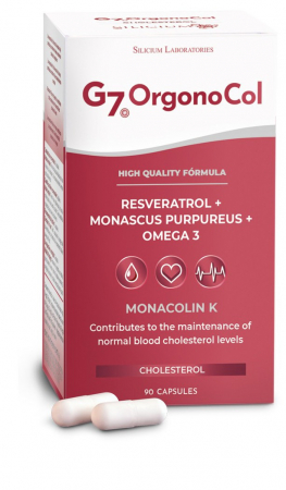 Suplimente nutritive si alimentare - Orgono col G7 Supliment pe baza de plante, resveratrol, monascus purpureus, omega 3, 90 capsule, 63g Silicium Laboratories