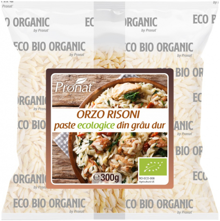 Paste - Orzo Risoni, paste bio din grau dur, 300g Pronat