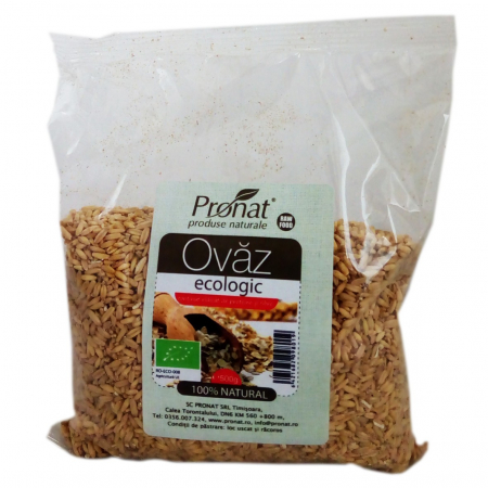 Cereale, fulgi din cereale, mic dejun - Ovaz bio decorticat, 500g Pronat