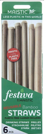 Pai din bambus pentru baut, plastic free, set 6 buc, Maistic [2]