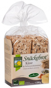 Biscuiti si napolitane - Paine bio crocanta cu cascaval si chimen negru, 200g Bohlsener Muhle