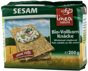 Snacksuri - Paine bio crocanta din faina integrala de secara cu susan, 200g Linea Natura