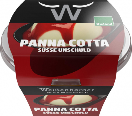 Ciocolata - Panna cotta bio cu sos de zmeura, 130g Weisenhorner Milch Manufacktur