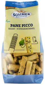 Snacksuri - Panne Picco Mini grisine bio cu susan si chimen negru, demeter 150g Sommer