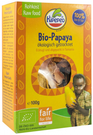 Tendinte - Papaya bio si fairtrade, bucati uscate, 100g Kipepeo