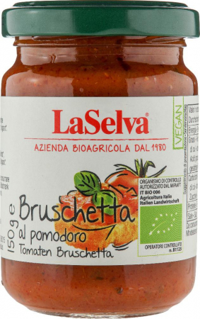 Produse vegan si de post - Pasta bio Bruschetta pe baza de rosii, 130g LaSelva