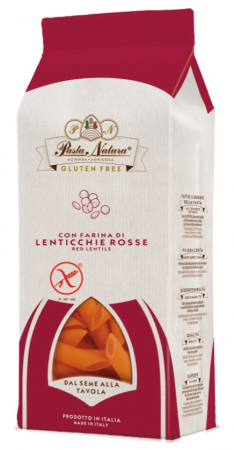 Paste - Penne din linte rosie bio fara gluten 250g Pasta Natura