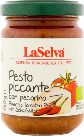 Produse vegan si de post - Pesto picant bio cu ardei iute si branza de oaie, 130g LaSelva