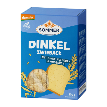 Tendinte - Pine crocanta din gru spelta bio si demeter, nendulcita, 200g Sommer