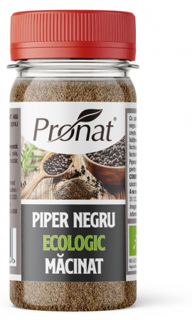 Condimente - Piper negru bio, macinat, 45g Pronat
