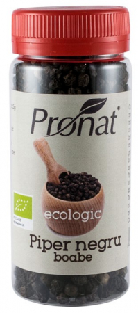 Condimente - Piper negru boabe bio, 55g Pronat
