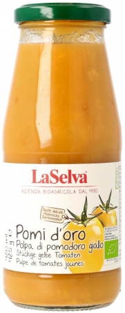 Alimente - Piure bio de rosii galbene, 425g LaSelva