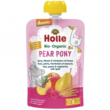 Produse pentru copii - Piure bio din pere, piersici si zmeura, cu spelta pentru copii, +8 luni