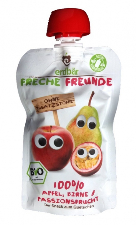 Produse pentru copii - Piure de mere, pere si fructul pasiunii bio 100 g