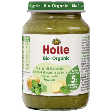 Produse pentru copii - Piure de spanac bio cu cartofi, fara gluten, pentru copii +5 luni