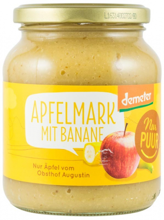 Produse pentru copii - Piure biologic de mere cu banane, 360g Nur Puur