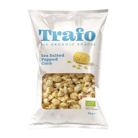 Snacksuri - Popcorn bio cu sare de mare, 50g Trafo