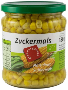 Alimente de baza - Porumb dulce Bio, 330g/230g GREEN ORGANICS