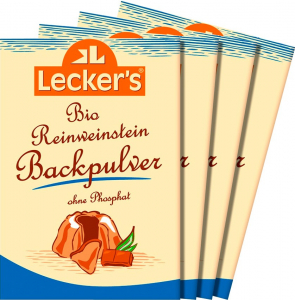 Ingrediente si produse patiserie - Praf de copt pur, fara fosfat, bio, 4x21g Lecker's