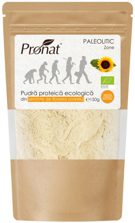 Tendinte - Pudra proteica bio din seminte de floarea soarelui, 150g Pronat