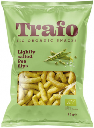 Tendinte - Pufuleti bio din mazare putin sarati, 75g Trafo