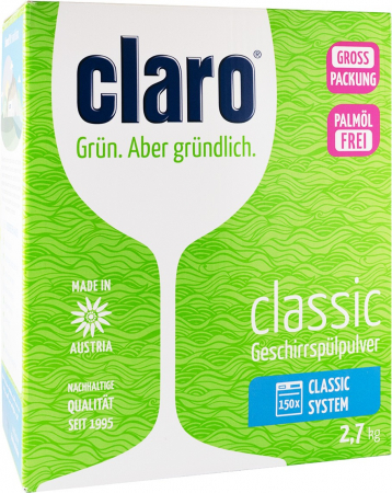 Produse pentru curatenia casei - Pulbere ecologica pentru masina de spalat vase, 150 spalari, 2.7kg Claro Classic