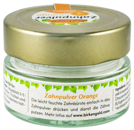 Ingrijire personala - Pulbere pentru dantura cu portocale si xylitol, 30g Birkengold